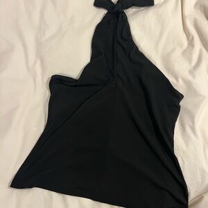 Halogen Elegant Black Halter Top